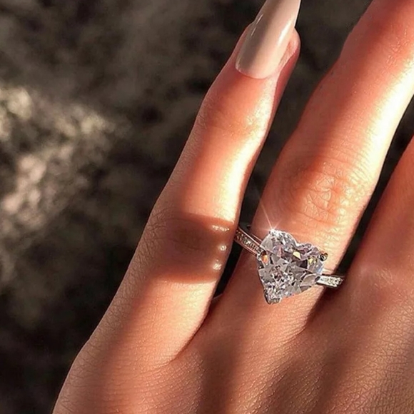 💖NEW🎀925 Diamond Heart Ring - Picture 7 of 7